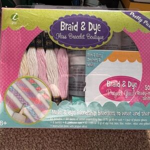 iris Braid & Dye Floss Bracelet Kit - Pink, Yellow & Cream